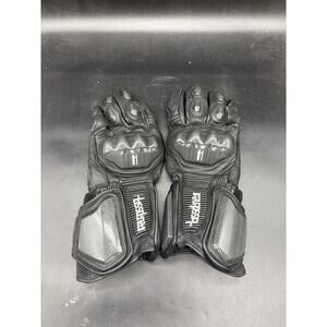 Harssidanzar Leather Motorcycle Gloves Mens Size XL Carbon Fiber Knuckle EUC